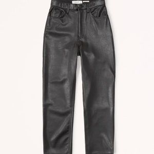 ABERCROMBIE VEGAN LEATHER ANKLE STRAIGHT PANTS